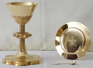 Solid silver gilt antique Dutch Gothic Chalice